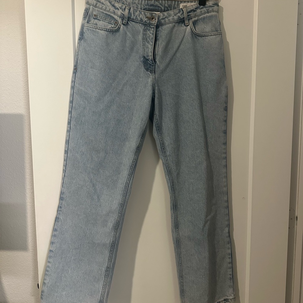 Blue Straight Leg Jeans Classic Fit baggy low rise